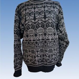 CHRISTOPHER HAYES Stylish Black and Gray Crewneck Sweater size S